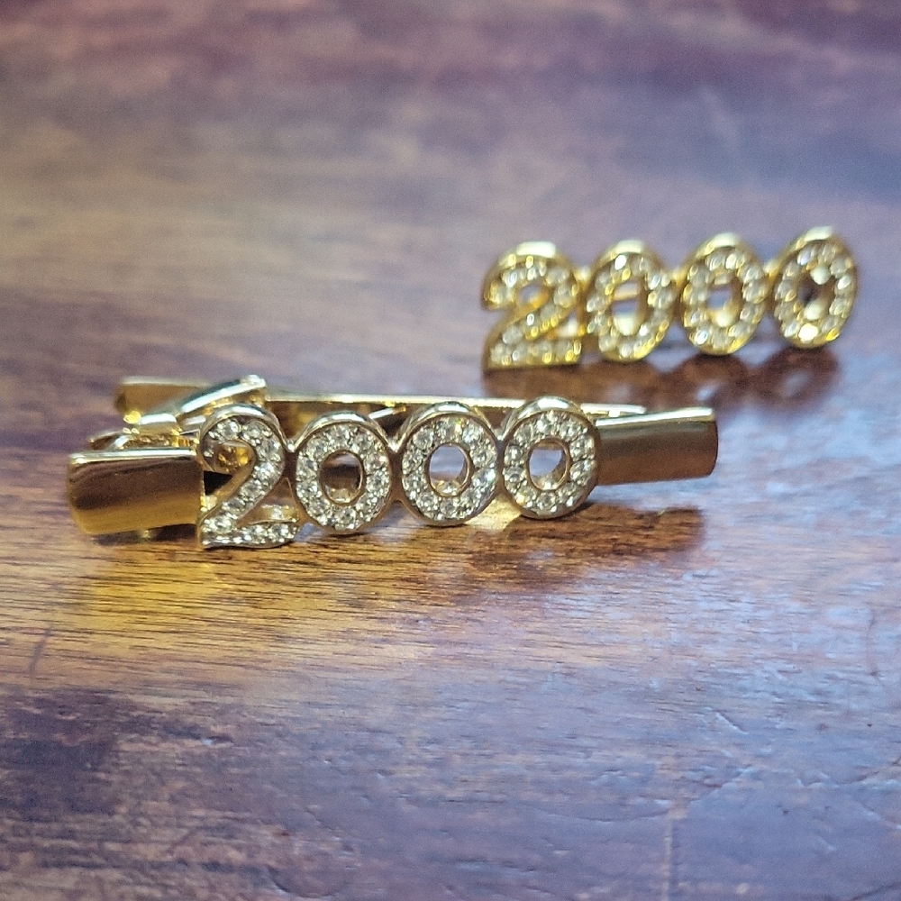 Gold Plated Tie Tack and Brooch